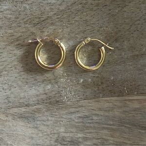 Ross-Simons 2mm 14kt Yellow Gold Small Hoop Earrings. 1/2"